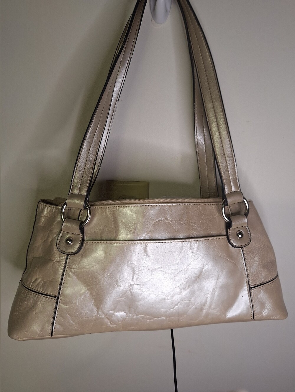 Giani Bernini Metallic Cream Shoulder Bag